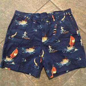 Men’s Ralph Lauren Blue Nautical Print Chino Shorts 33